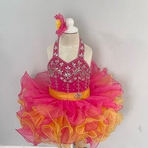 Girls pageant glitz cupcake princess birthday flower girl dress.